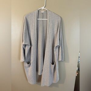 Anthropologie x Donni Gray Ribbed Open Front Cardigan OSFA Slouchy